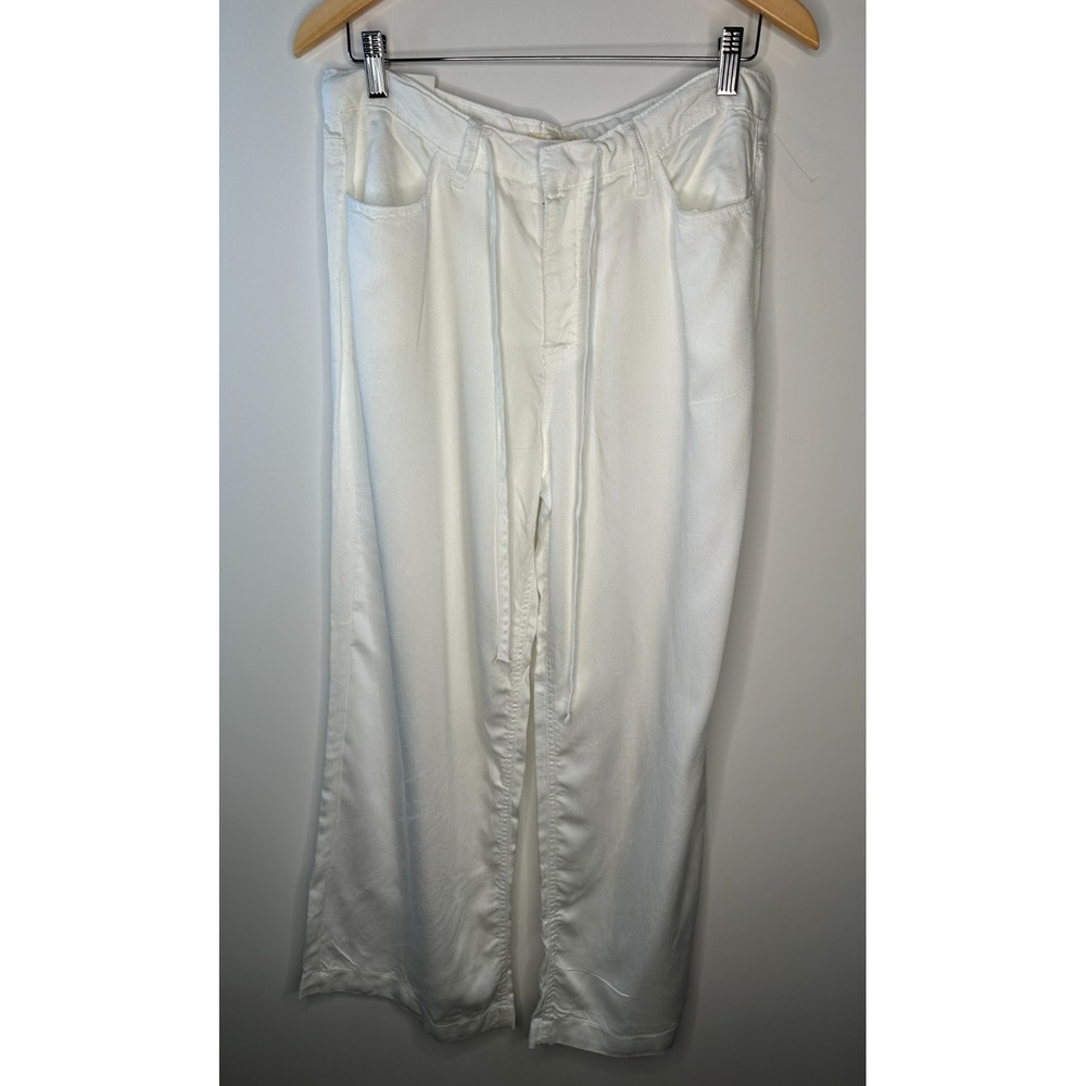 OAT New York White Wide Leg Lyocell Tie Waist Pant Size 10 NWOT Beach Resortwear - Picture 16 of 16